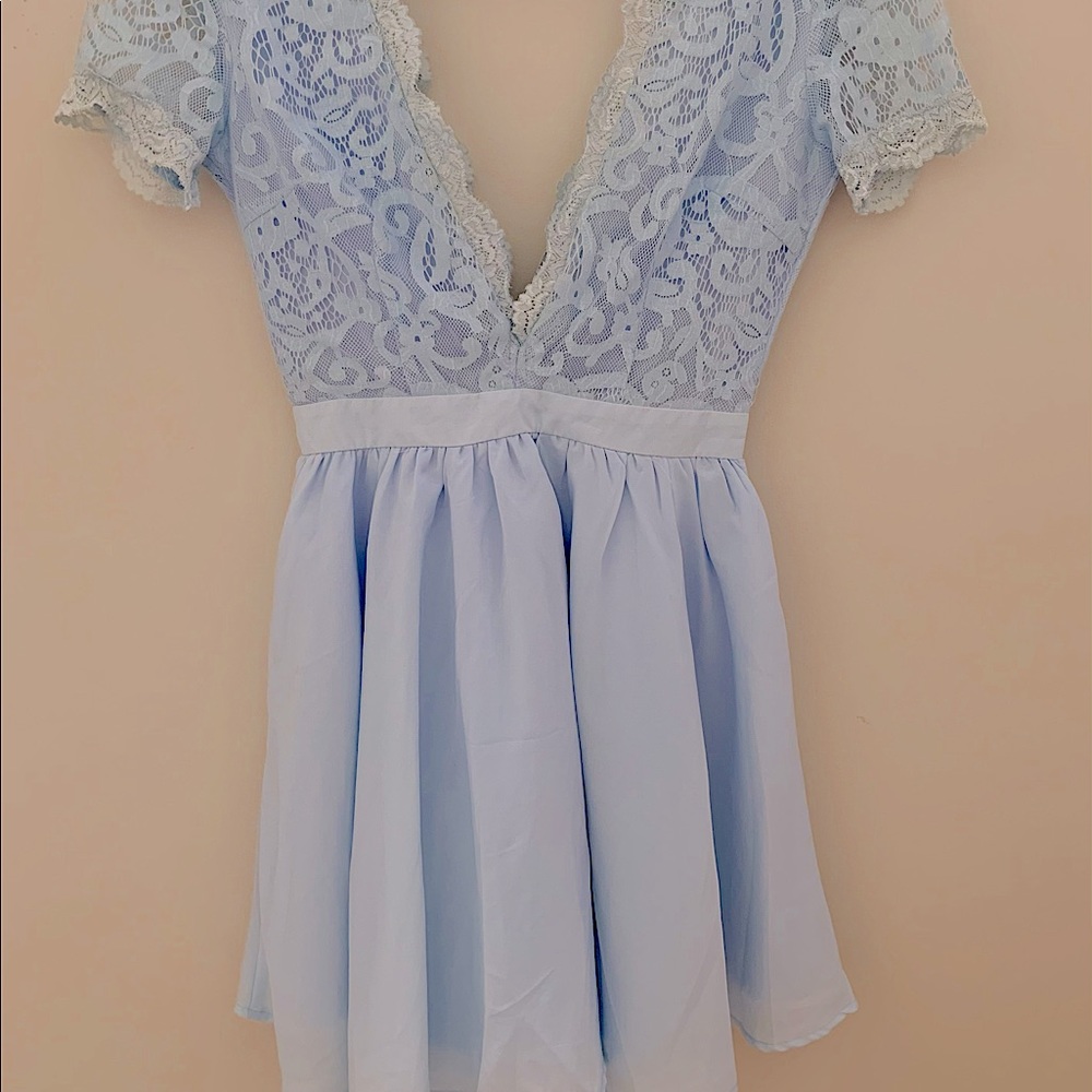 Baby Blue Short Laced Missguided Dress